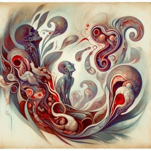 Surrealistic Interpretation of Endometriosis Pain | Art Nouveau Style