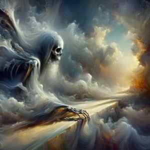 Poetic Depiction of Death in Ethereal Light | Surrealist Art