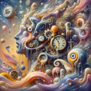 Surreal Ephemeral Time Art: Dalí-Inspired Dreamlike Composition