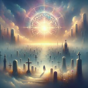 Tranquil Graveyard: Spiritual Journey Towards Radiant Skyline