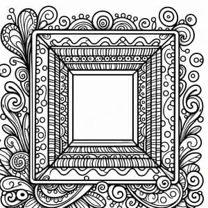 Whimsical Cartoon Picture Frame Coloring Page