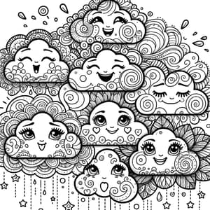 Enchanting Cloud Coloring Page for Emotional Exploration | Adobe Digital Art