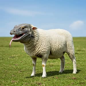 Komodo Dragon Sheep Fusion Art