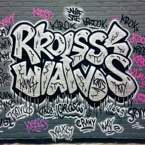 Kross Way Street Art on Gray Brick Wall