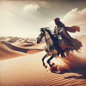 Masked Figure on Horse in Pre-Islamic Arabia