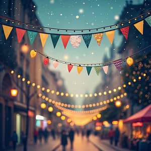 Festive Banner with Party Lights