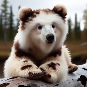 Unique Bear with White Fur and Brown Spots