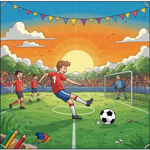 Coloring Picture Featuring Soccer - Fun for Kids