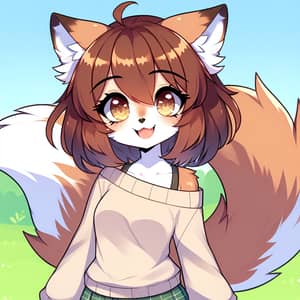 Enfant Fille Furry: Playful Girl Character Illustration