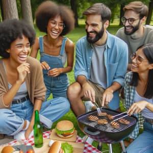 Diverse Group of Friends Enjoying a Day at the Park