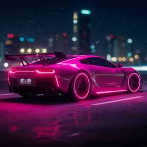 Neon Sports Car: Sleek & Stylish