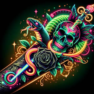 Vibrant Neon Forearm Tattoo Designs