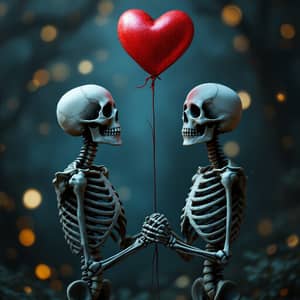 Skeletons in Love: Tim Burton Inspired Art