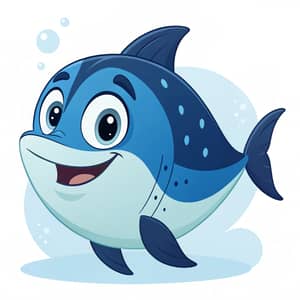 Friendly Blue and Navy Fish Mascot Design