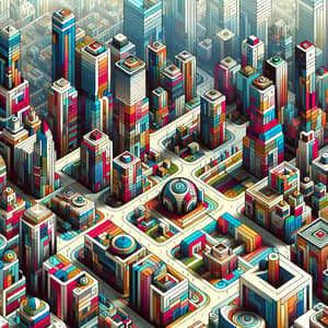 Abstract Cityscape: A Whimsical Urban Mosaic