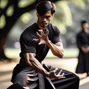 Pencak Silat Warrior in Traditional Attire | Intense Focus