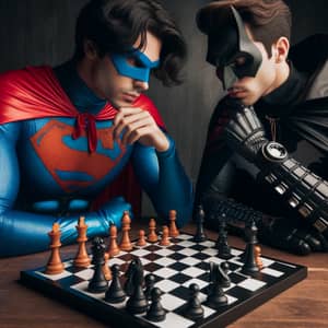 Superman vs Batman Chess Match | Intense Superhero Battle on Chessboard