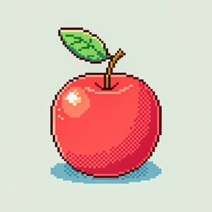 Pixel Art of Apple - Colorful Digital Artwork