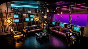 Cyberpunk Living Room Design Ideas