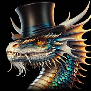 Majestic Dragon with a Top Hat - A Splendid Sight