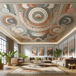 Innovative 42x90 False Ceiling Design for Print | Earthy Tones