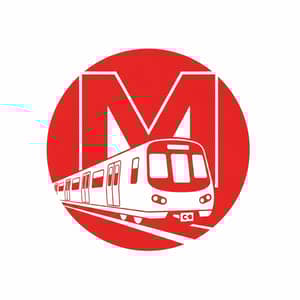 Minimalist Metro Logo with Train Design
