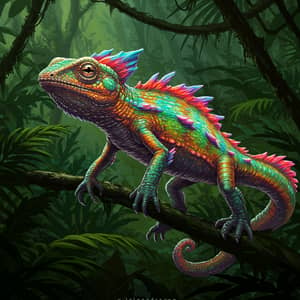 Vibrant Poison-Laden Salamander-Chameleon Creature