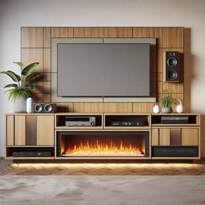 Modern Modular TV Unit with Electric Fire Feature