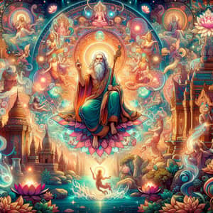 Spiritual Figure Revered for Miracles in Enchanting Scene