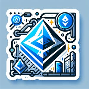 Crypto Coreum Blockchain Sticker - Modern Design in Blue & Gray