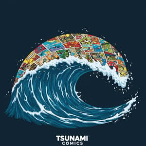 Unique Tsunami Comics Mascot Design