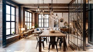 Industrial Style Dining Room Design Ideas