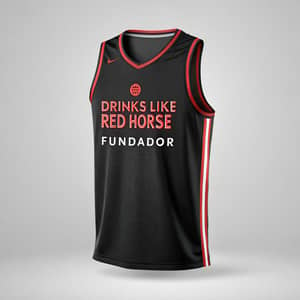 Basketball Jersey with Red Horse & Fundador Design