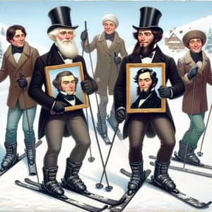 Evgeny Onegin & Vladimir Lensky Skiing with Friends | Russian Literature Skiing Tribute