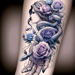 Elegant Aquarius Tattoo Design with Serpentine Hair