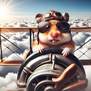 Cool Hamster Pilot in Stylish Sunglasses | Aviation Enthusiast