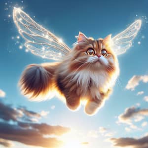 Charming Flying Cat | Soaring High in the Sky