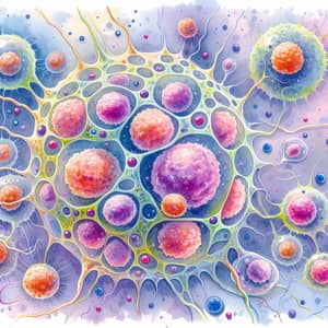 Watercolor Painting of Extracellular Vesicles