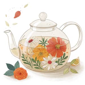 Elegant Kyushu Teapot with Floral Infusion