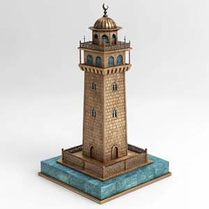 12th Century Castle Tower Trophy Design in Bronze