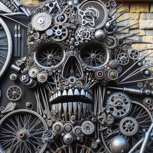 Creative Metal Biker Installation | Recycled Motorcycle Art