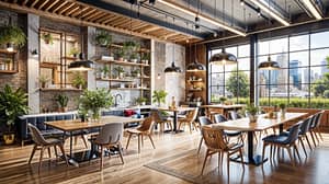 Urban Modern Cafeteria Design Inspiration