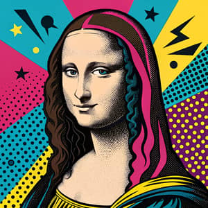 Bold Pop Art Interpretation of Mona Lisa