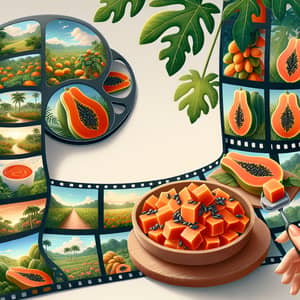 Papaya Film Reel: Captivating Scenes of Tropical Papaya Orchards