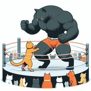 Small Cat vs Bodybuilder Cat: Epic Ring Battle