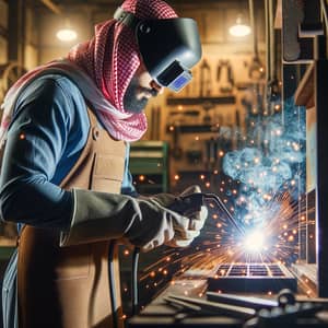 Professional Middle-Eastern Welder in Action | Workshop Scene