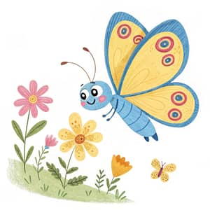 Simple Butterfly Drawing for Kids