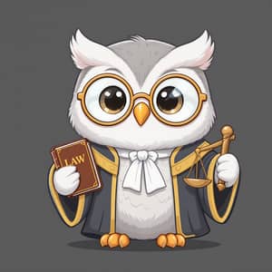 Adorable Owl Mascot for Legal Chatbot App