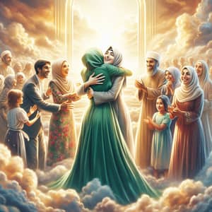 Family Reunion in Heavenly Embrace | Heartfelt Joyful Scene