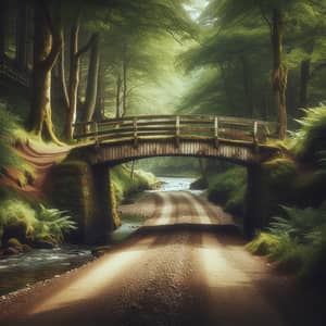 Tranquil Scene: Small Bridge on Rural Road